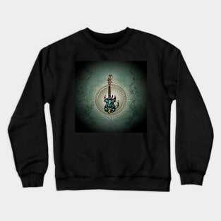 Fantasy guitar with skulls and crow Crewneck Sweatshirt